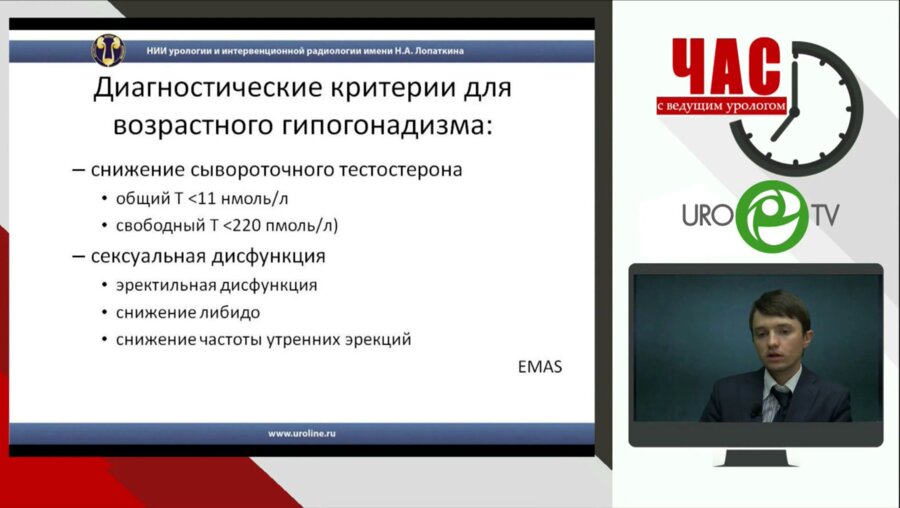 Час с ведущим урологом. Опасности и "подводные камни" тестостероновой терапии