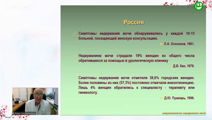 Лоран О.Б. - Эпидемиология, этиология и патогенез стрессовой инконтиненции