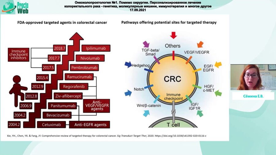 Сёмина Е.В. - Колоректальный рак. Основные научные направления в персонализированной онкологии