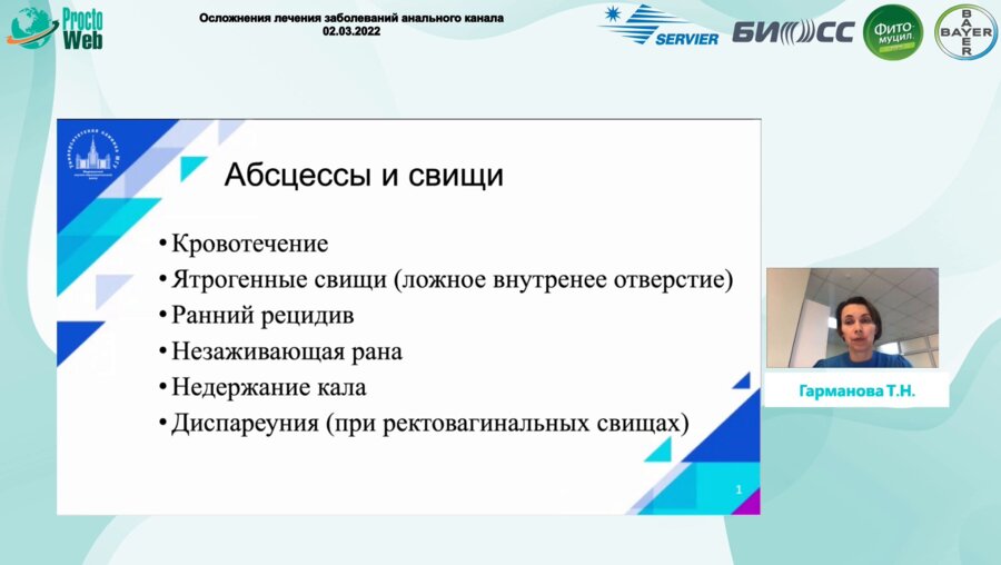 Гарманова Т.Н. - Осложнения лечений заболеваний анального канала. Мировой опыт
