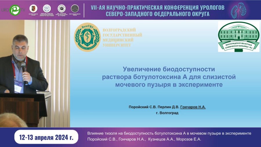 Гончаров Н.А. - Увеличение биодоступности раствора ботулотоксина А для слизистой мочевого пузыря в эксперименте