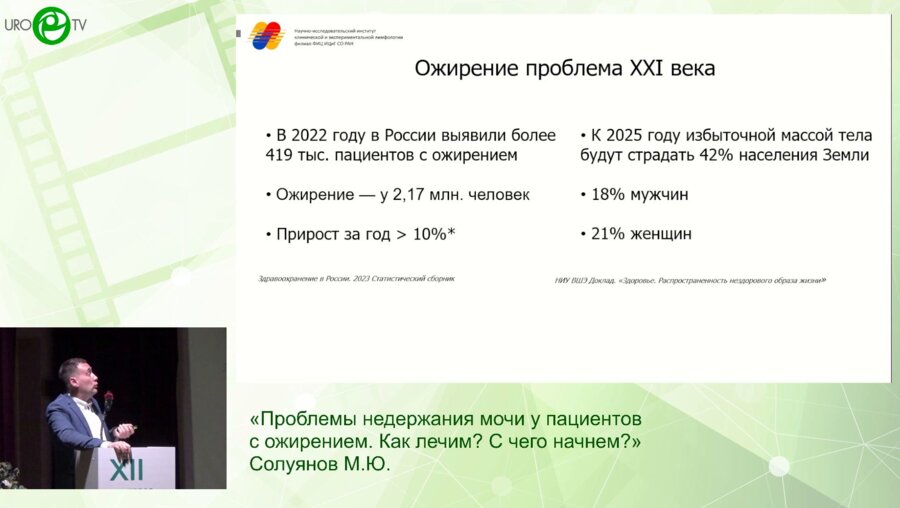 Солуянов М.Ю. - Проблемы недержания мочи у пациентов с ожирением. Как лечим