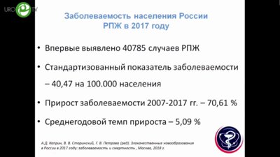 Каприн Д.А. - Онкоурология сегодня. Заболеваемость и смертность в России