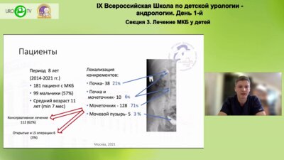 Поляков П.Н. - Трансуретральный, перкутанный и комбинированный доступ в лечении мочекаменной болезни у детей