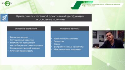 Осадший Ю.Ю. - Психогенные аспекты эректильной дисфункции, возможности терапии