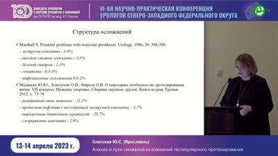 Спасская Ю.С. - Анализ и пути снижения осложнений тестикулярного протезирования