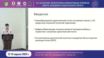 Зятчин И.В. - Современные подходы в лечении опухолей единственной почки